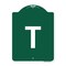 Signmission Designer Series Sign-Sign W/ Letter T, Green & White Aluminum Sign, 18" x 24", GW-1824-22926 A-DES-GW-1824-22926 - alternate 1